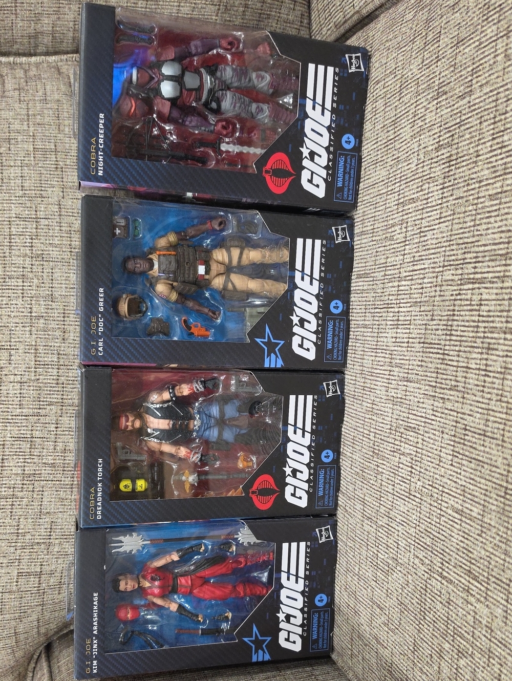 Hasbro G.I. Joe Action Figures - Red, Blue, Tan, Black